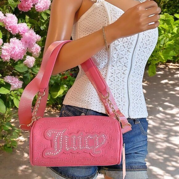Juicy Couture Pink String Of Pearls Roll Crossbody Handbag Purse NWT - Picture 9 of 9